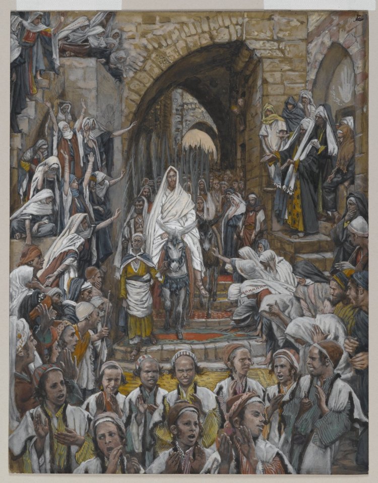 Jesus procession in the streets of Jerusalem
